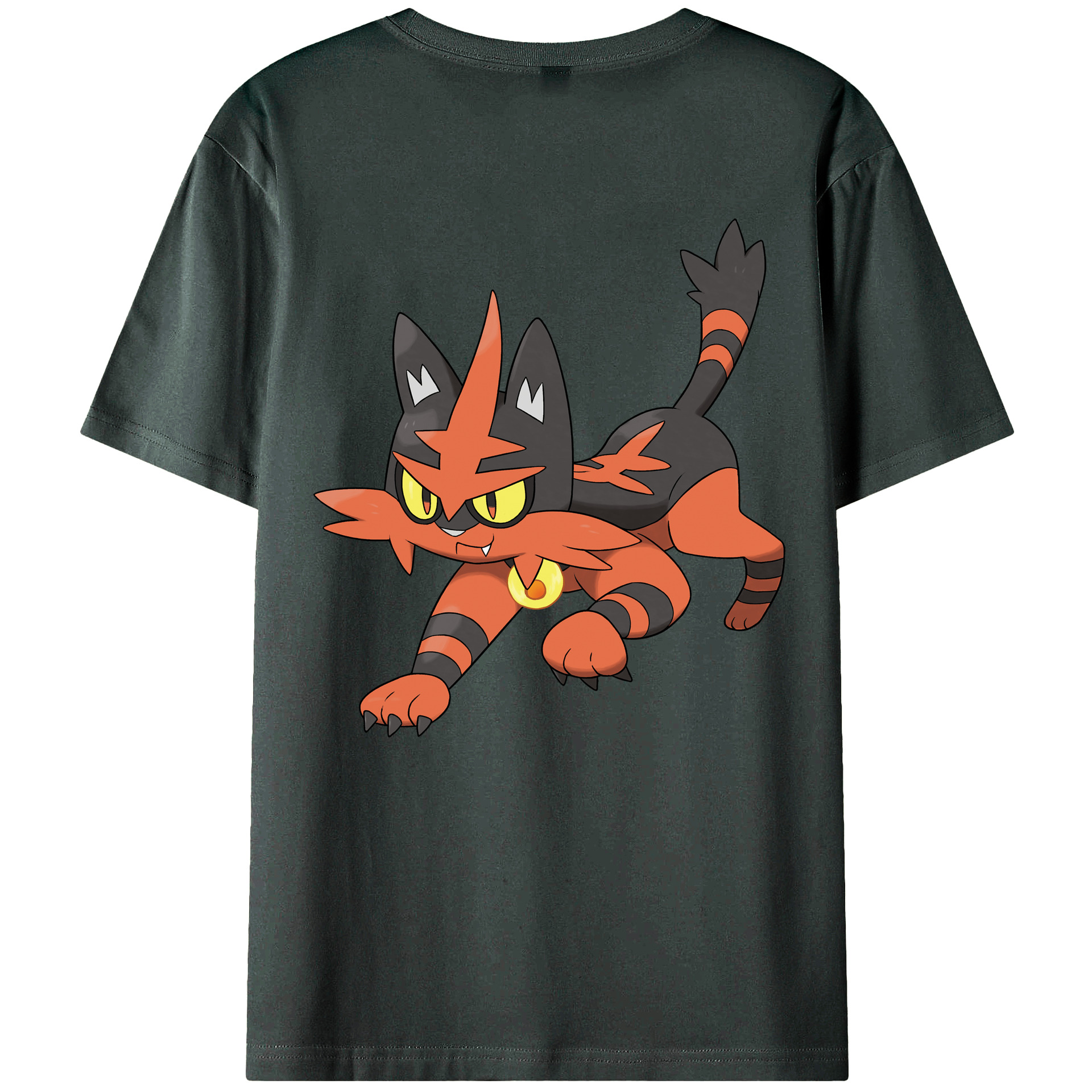 （画像用） ポケットモンスター Pokémon 綿100％ メンズ半袖Tシャツ（バックプリント） 通気性